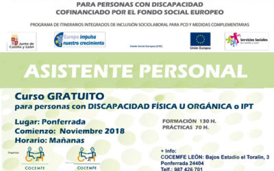 Fórmate como Asistente Personal de personas con discapacidad en Ponferrada