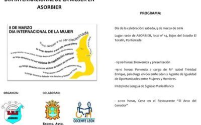 Actividades ASORBIER con motivo del Día de la Mujer