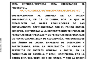 Apoyo al servicio de integración laboral a personas con discapacidad