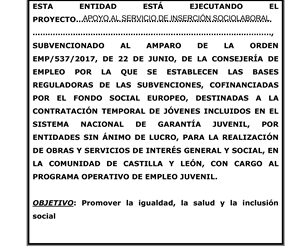 CONTRATACIONES SUBVENCIONADAS POR EL SERVICIO PÚBLICO DE EMPLEO  CyL Y COFINACIADAS POR EL FONDO SOCIAL EUROPEO