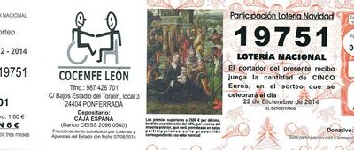 Participaciones de Loteria de Navidad COCEMFE LEÓN