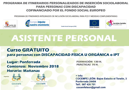 Fórmate como Asistente Personal de personas con discapacidad