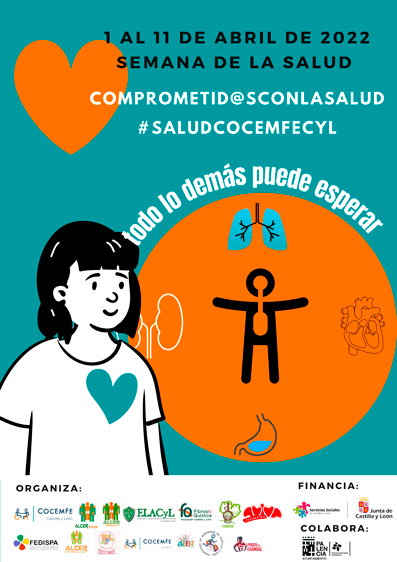 COCEMFE CASTILLA Y LEÓN Y COCEMFE LEÓN organizan la  “Semana de la Salud” una serie de acciones de información, sensibilización y reivindicación en torno a la celebración ek 7 de abril, Día Mundial de la Salud.